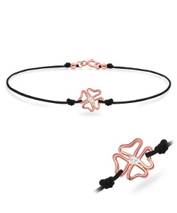 Matt Rope with Clover Leaf Anklet ANK-104-RO-GP